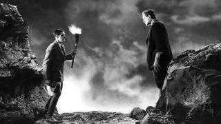 Showdown between Henry Frankenstein and his monster 